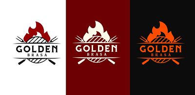 Colors for Golden Brasa branding design icon logo typography