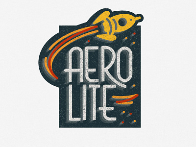 Aero Light Logo Speed Problem hand lettered logo illustration retro lettering retro outer space design space logo space ship illustration vintage illustration inspiration