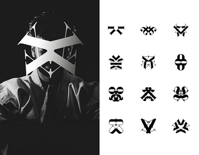 Art project: Mask from Letters alphabet artproject clean graphic design illustration letters logo mark mask minimal monogram simple style symbol type vector