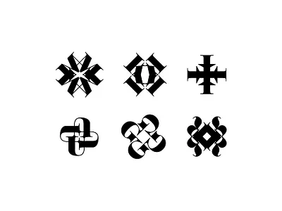 Ornamental Marks from Letters alphabet art artwork clean design graphic design illustration logo logofolio mark minimal monogram simbol style type vector