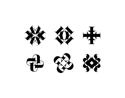 Ornamental Marks from Letters alphabet art artwork clean design graphic design illustration logo logofolio mark minimal monogram simbol style type vector
