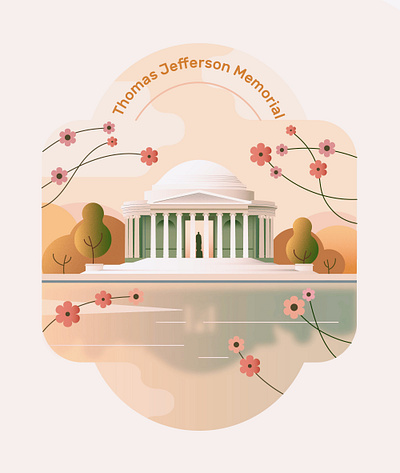 Washington D.C. Landmark sticker architecture design illustration illustrator landmark sakura sticker vector washington