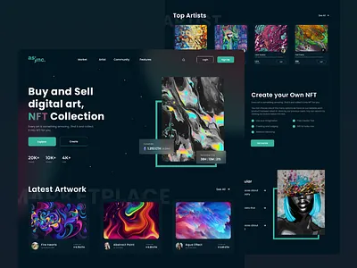 NFT Marketplace web design adobe app appdesign branding crypto design graphic design landing page marketplace nft uiux web page website