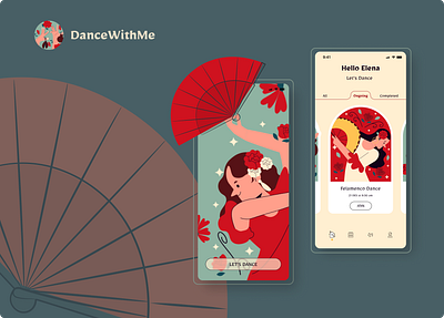 Dance with me! app design illustration ui ux