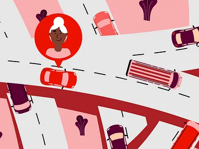 AARP bubble cars character design graphic design illustrat illustration people technology vector