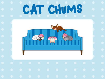 Cute Cat Chums Character Designs abyssinnian cartoon cats character character design cute drawing etsy illustration kittens munchkin cat ragdoll scottish fold vector vector art vector illustration