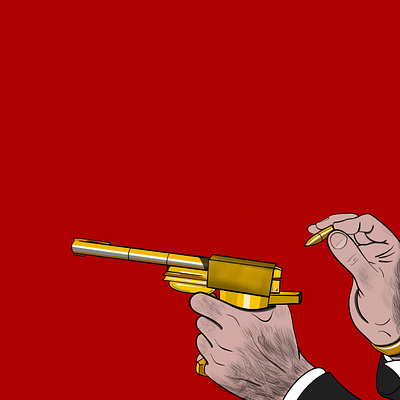 Golden Gun animation branding cartoon character design design graphic design icon illustration