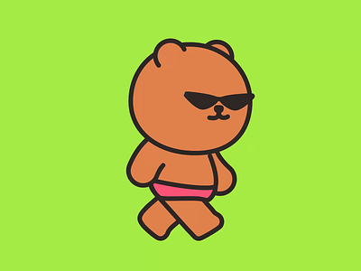 walk ae animation bear character illustration motion walk