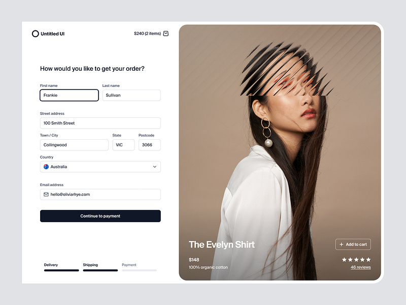 Ecommerce checkout form — Untitled UI