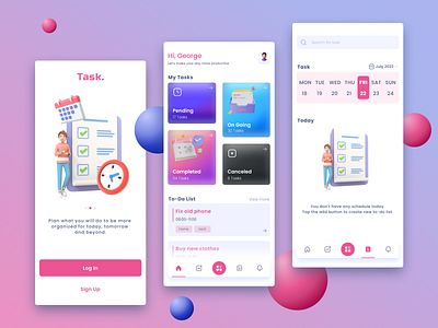 Task Manager App Concept 3d app design concept calendar clean style daily activity figma fresh design health app illustrations modern organize plan schedule app task manager to do to do list ui design ux design