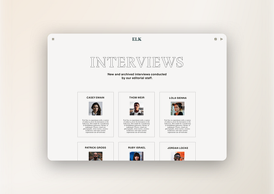 Interview Archive | Literary Publishing archive article blog database desktop font interview landing page marketing medium post publishing title page ui