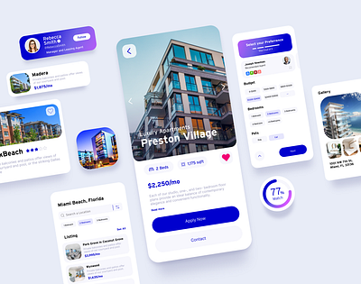 Apartment Locator App apartment apartment locator app clean ui components design design system illustration ios mobile mobile design realtor ui ui design ux web web design wireframes