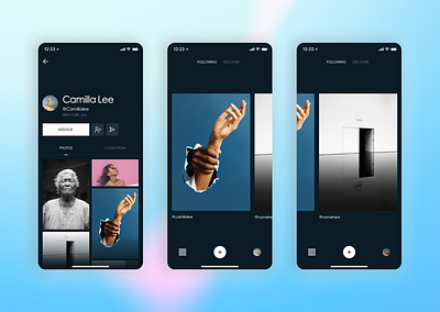 Photography App app design newsfeed photography responsive