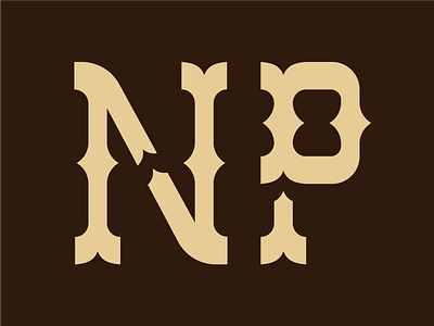 Monogram Logo - Nathan design graphic designer initials letter n letter p lettering letters logo personal logo rustic tan western wild west