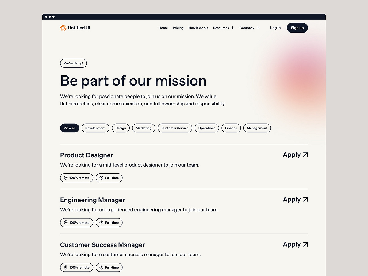 Careers page — Untitled UI by Jordan Hughes® on Dribbble