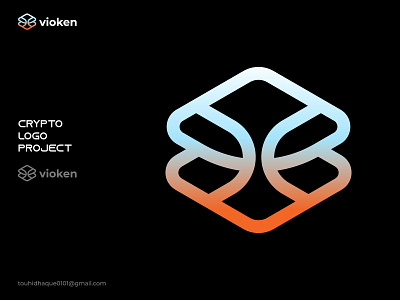 vioken crypto logo abstract bank blockchain brand identity branding coin crypto currency dao defi ecommerce finance fintech futuristic gradient logo nft symbol token visual identity