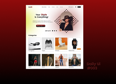 Landing page UI Design , Daily Ui Challenge daily ui design designing landing page shopping ui