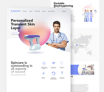 Spincare medical product concept illustration interface medical product design ui ux web webdesign