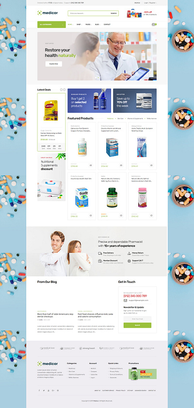 Medicor Medical Clinic & Pharmacy WooCommerce WordPress Theme beauty clinic cosmetic dental doctor drug store ecommerce healthcare medical medicine medicor opal opal wp pharmacy responsive shop woocommerce wordpress theme