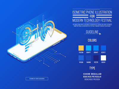 Isometric Phone Illustration for Modern Technology Festival adobe illustrator advanced technology advertising leaflet booklet brochure design digital festival flyer future graphic design illustration illustrator iphone isometric it modern technology poster technology vector