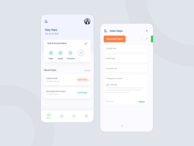 Ratin CRM - Customer Relationship Management app | CRM app admin app crm crm app dashboard dashboard app dashboard home dashboard ui minimal saas ui ux