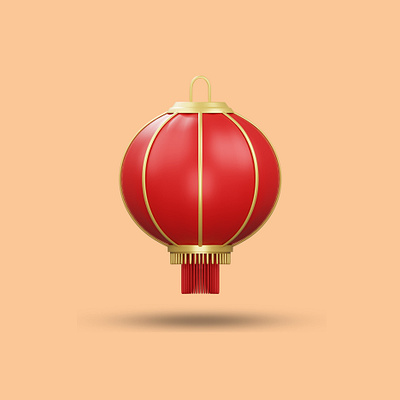 Minimalism 3d icon lantern chinese. 3d app chinese clean cute design graphic design lamp lantern light modern red ui