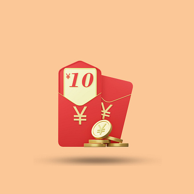 3D red packets minimalism icon. 3d app clean coins cute design graphic design illustration modern money red packets ui