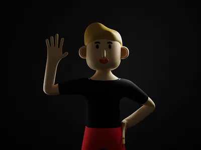 Ron - cool guy 3d blender branding character design graphic design illustration logo ui vector