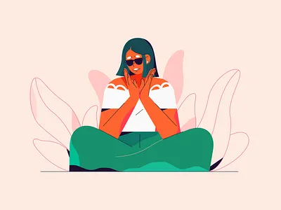 Peacefull girl 2d adobe illustrator artist branding characterdesign custom illustration flat flat illustration flat style graphic design illustration ui unique vector vector art vectornator