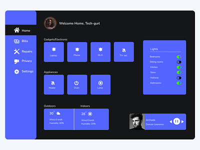 Daily UI Day 21 Home Automation Dashboard design ui ux