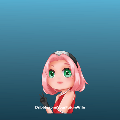 sakura in chibi's style anime chibi custom discord emote emotes sakura haruno twitch uzumaki naruto