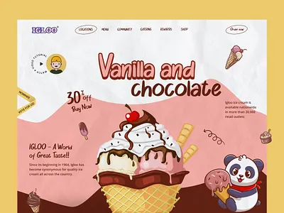 Ice Cream Landing Page chocolate cold food creative creativepeoples dessert flavours food ice cream landing page ice cream shop ice cream website iceberg icecream illustration minimal food website order ice cream popular retro uidesign uxdesign website