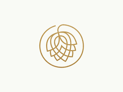 Golden Hop beer food gold golden hop icon logo mark plant simple symbol