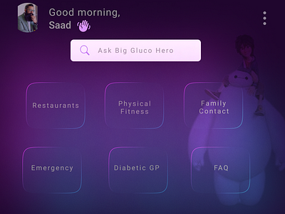 Big Gluco Hero (Diabetic app) app branding graphic design typography ux vector