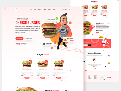 Burger Landing Page agency theme animation branding burger delivery design food food delivery food delivery apps graphic design illustration landing page mobile apps template ui uiux user experience user interface ux web design