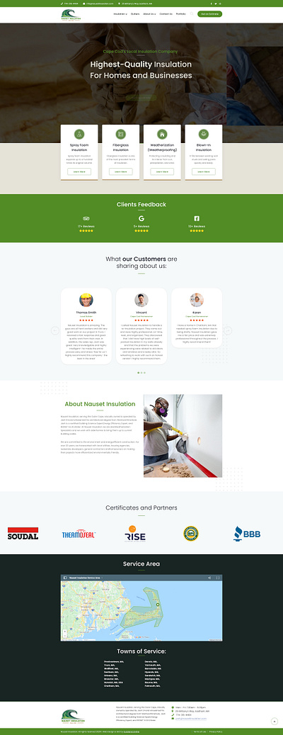 Nauset Insulation's Website - Web Design & Development branding design graphic design icon illustration logo typography ui ux vector