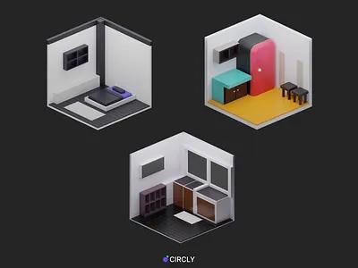 Circly Free 3D isometric background 3d blockchain branding design figma free illustration logo ui ux web website design