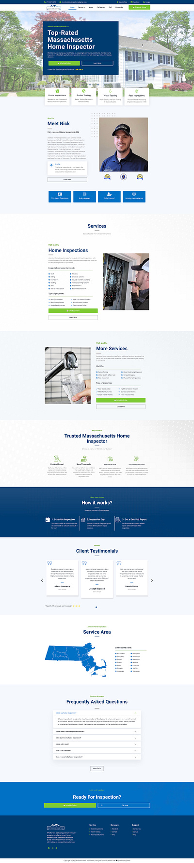 Aventine Home Inspections - Website branding graphic design logo ui