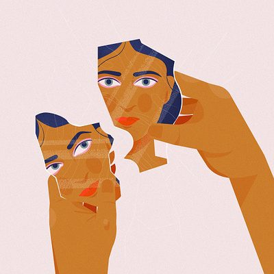You are your own worst critic - editorial illustrattion adobe illustrator colorful creative design editorial editorial illustration female character illustration woman