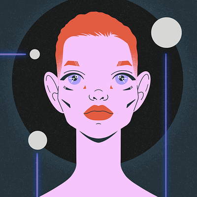 Portrait of a girl in space daphne groeneveld girl illustration model portrait space woman