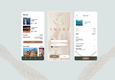 SWARA Shopping App design illustration internship juniordesigner mobiledesign ui uichallenge uidesign uiux uiuxdesign uiuxdesigner ux uxdesign