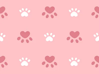 Cat paws seamless pattern adorable background clipart cute graphic illustration pattern vector