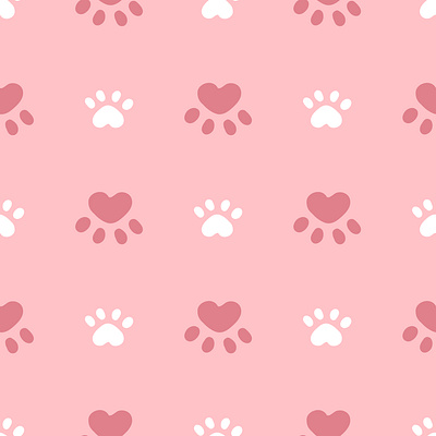 Cat paws seamless pattern adorable background clipart cute graphic illustration pattern vector