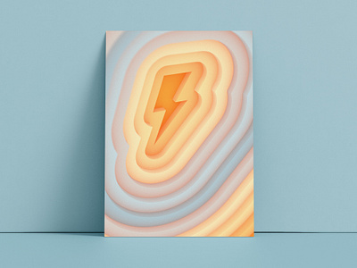 Lightning poster 3d cinema4d design distortion flash geometric graphic design illustration light lightning minimal noise physical render poster render shapes smooth tiffany vibrant yellow