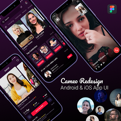 Cameo Redesign Concept UI artist booking book artist cameo clone app favourite app artist