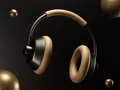 Headphones 3D 3d blender cycle design digital headphones materials product
