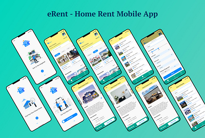 eRent-Home Rent Mobile App design dribbble home homerent logo mobile app mobile ui nsakibux rent ui ui design user interface