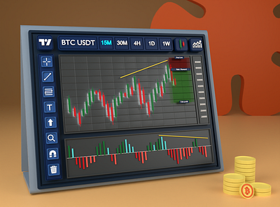 Bitcoin Trade 3d 3d artist 3d design 3dartist 3dmodelling animation app branding design graphic design illustration logo motion graphics ui