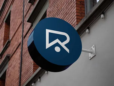 Realverse - Logo Design blue brand identity branding building clean design house letterr logo minimal r realestate