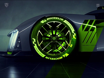 Peugeot 9X8 REVEAL UI car design landing page super car ui ui ux web design
